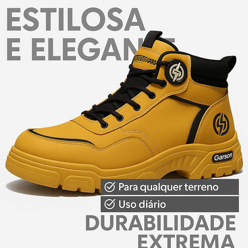 Bota Masculina Ortopédica com Solado Antiderrapante + BRINDE: 1 Relógio e 1 Cinto